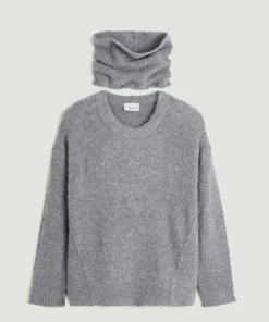 Rodier Pulls|Pull Valériane col amovible gris moyen