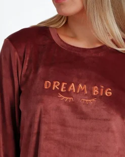 Admas Lingerie, Nuit|Pyjama Haut à manches longues & Pantalon Isla marron