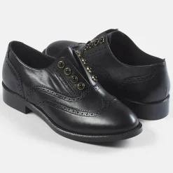 Cosmoparis Derbies|Richelieus en Cuir Esoline noires