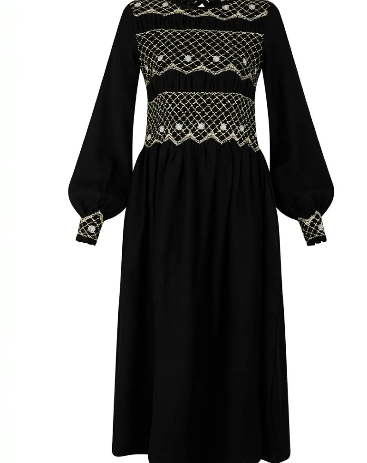 Manoush Robes|Robe 100% Laine Baptême noire