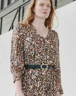 Caroll Robes|Robe Alice cognac