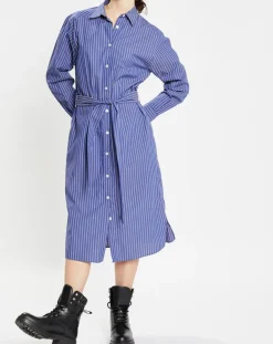 Jodhpur Chemises|Robe Alix rayée blanc/bleu