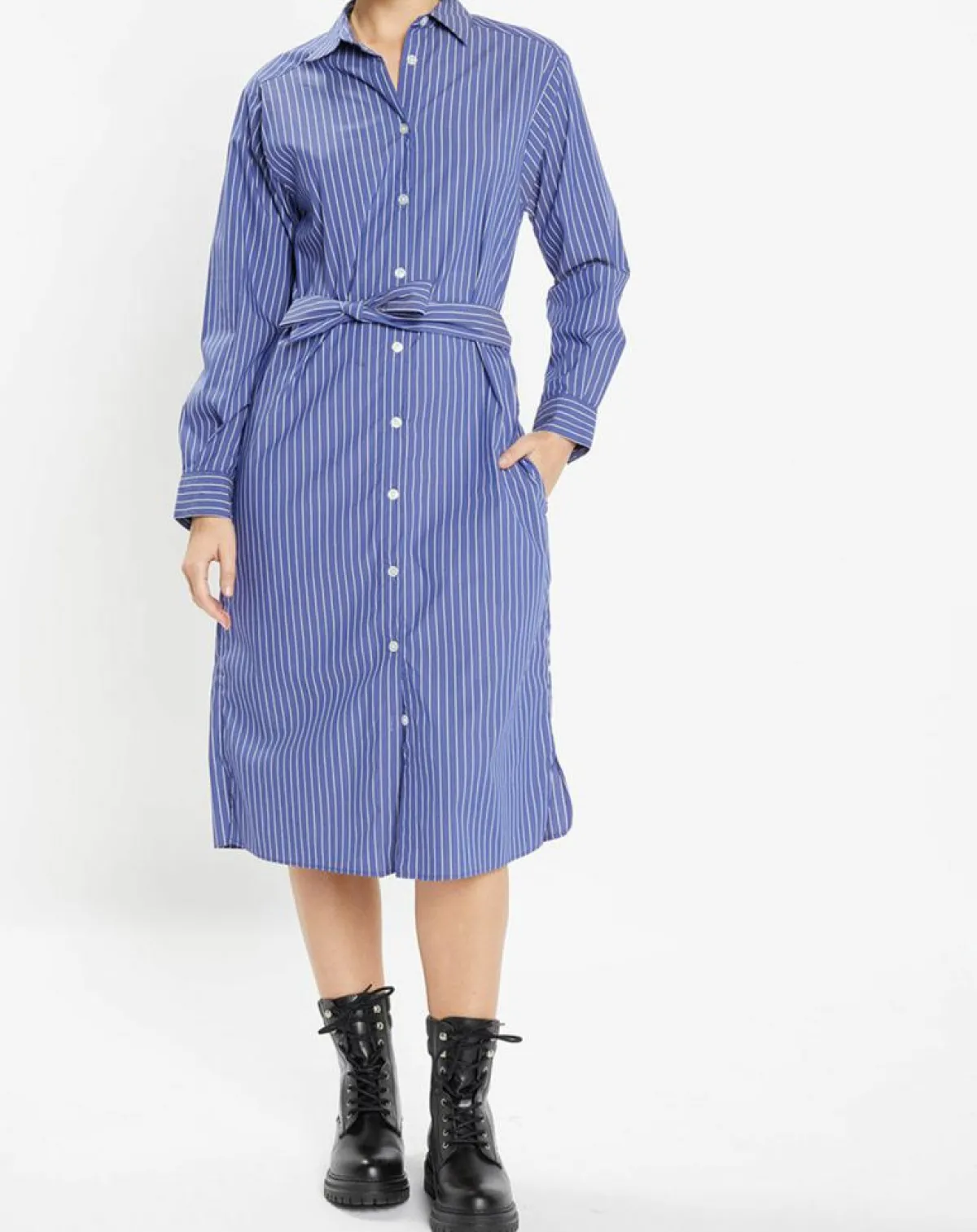 Jodhpur Chemises|Robe Alix rayée blanc/bleu