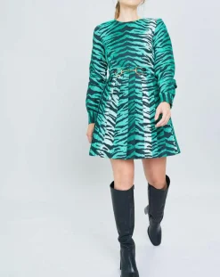 Manoush Robes|Robe Belle de Jour imprimée émeraude