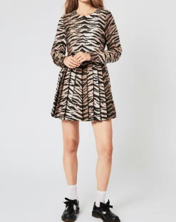 Manoush Robes|Robe Belle de Jour imprimée marron