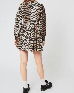 Manoush Robes|Robe Belle de Jour imprimée marron