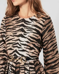 Manoush Robes|Robe Belle de Jour imprimée marron