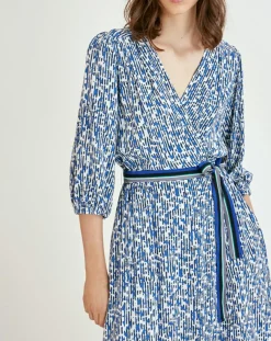 Suncoo Robes|Robe Carmela imprimée bleu roi