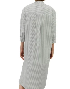 Marc O'Polo Robes|Robe Chemise Col Mao Rayée Kl gris/blanc