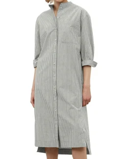 Marc O'Polo Robes|Robe Chemise Col Mao Rayée Kl gris/blanc