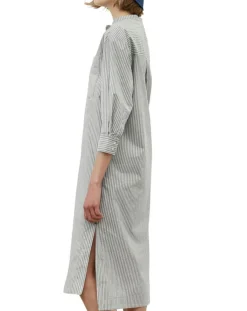 Marc O'Polo Robes|Robe Chemise Col Mao Rayée Kl gris/blanc