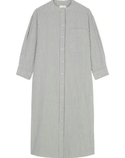 Marc O'Polo Robes|Robe Chemise Col Mao Rayée Kl gris/blanc
