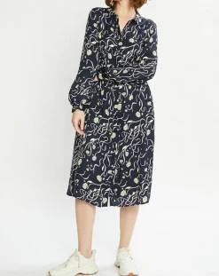 Scotch & Soda Robes|Robe Chemise Cosmos bleu nuit/violet