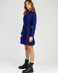 An'ge Robes|Robe chemise courte Mira bleu électrique