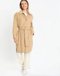 Marc O'Polo Robes|Robe Chemise en Coton & Lin Ceinture beige