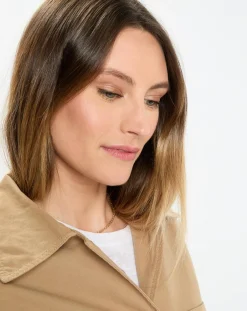 Marc O'Polo Robes|Robe Chemise en Coton & Lin Ceinture beige