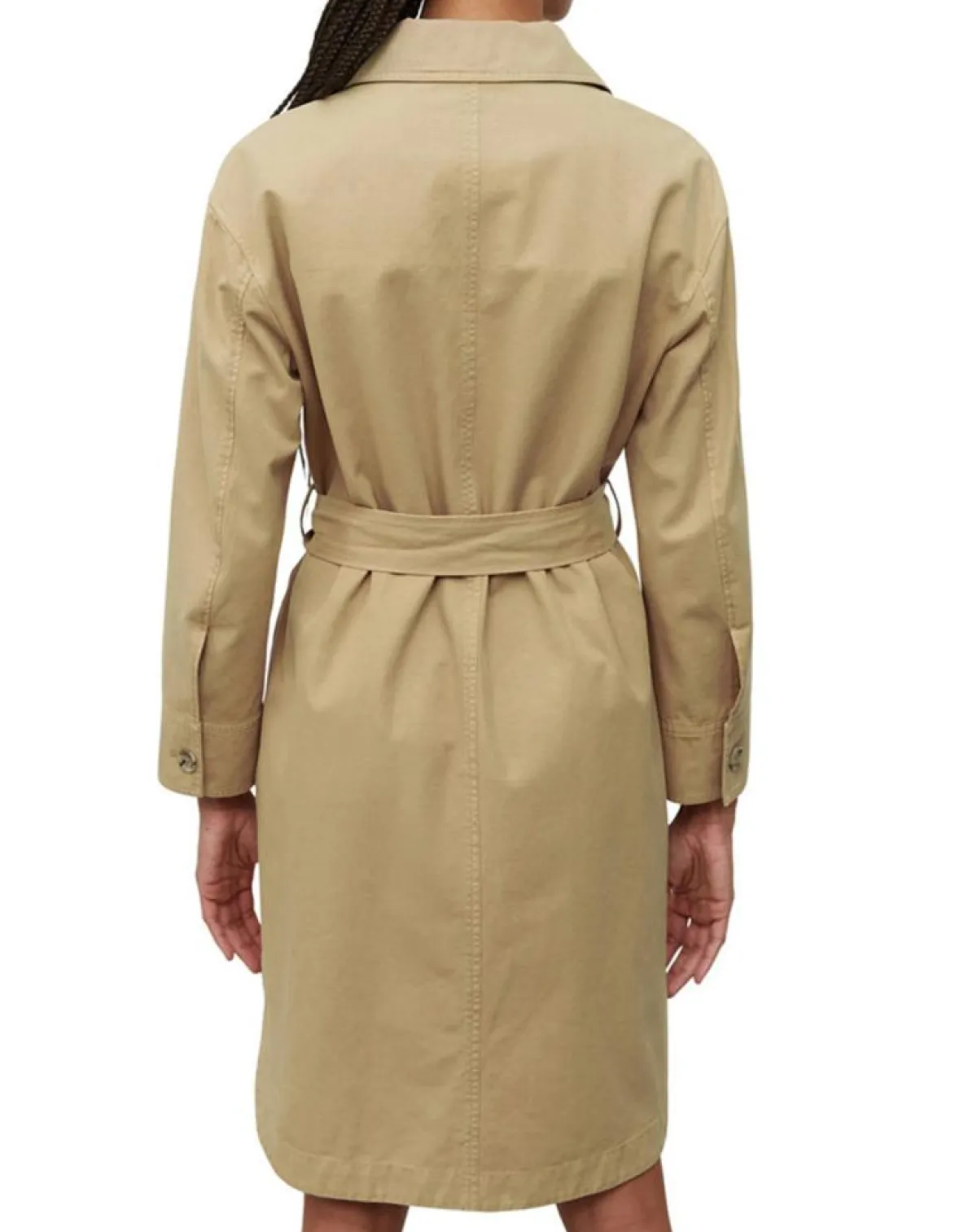 Marc O'Polo Robes|Robe Chemise en Coton & Lin Ceinture beige