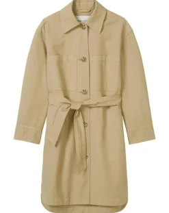 Marc O'Polo Robes|Robe Chemise en Coton & Lin Ceinture beige