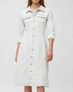 Marc O'Polo Robes|Robe chemise en Jean cintrée bleu clair