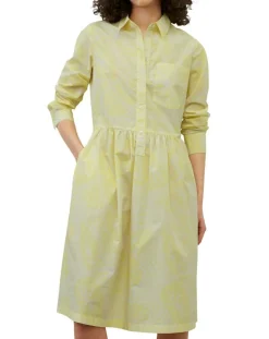 Marc O'Polo Robes|Robe chemise Mid Coton Bio Poche jaune