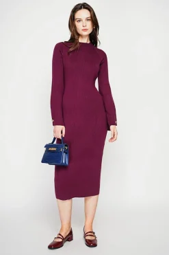 C&Jo Robes|Robe col montant bordeaux