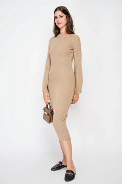 C&Jo Robes|Robe col montant camel