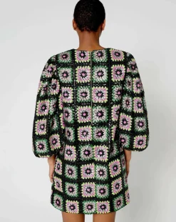 Manoush Robes|Robe courte Crochet Paillette noire