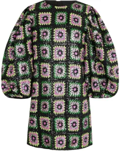 Manoush Robes|Robe courte Crochet Paillette noire