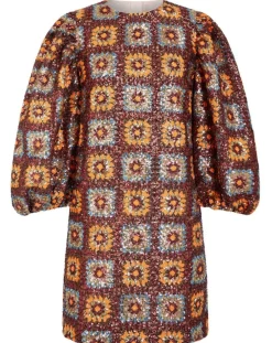 Manoush Robes|Robe courte Crochet Paillette chocolat