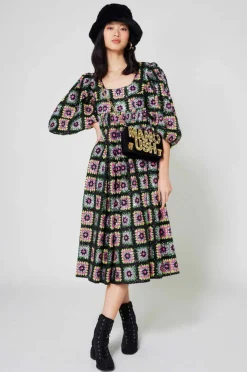 Manoush Robes|Robe Crochet Paillette & Sequins multicolore