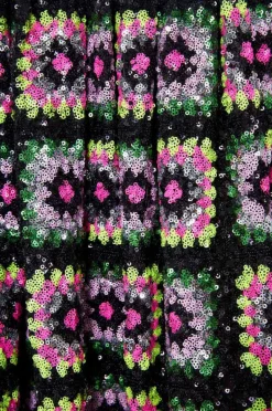 Manoush Robes|Robe Crochet Paillette & Sequins multicolore