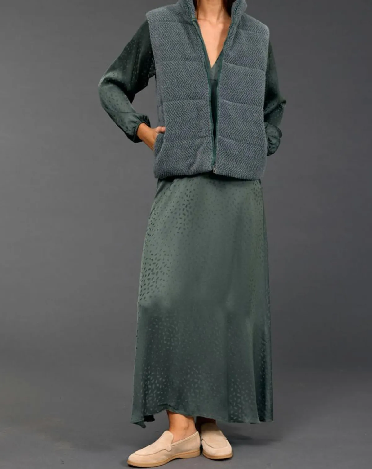 Lauren Vidal Robes|Robe Eliza verte