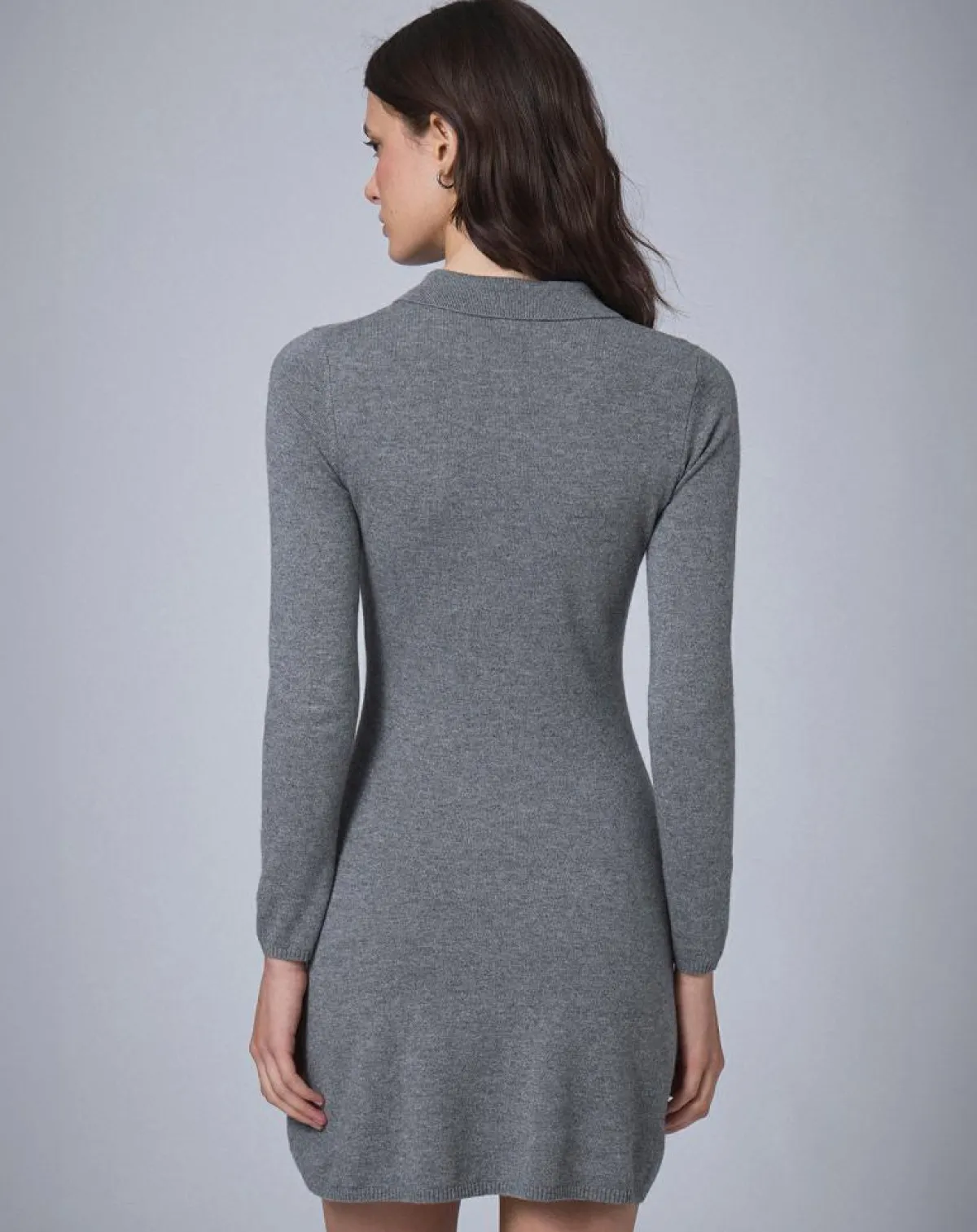 Manoush Robes|Robe en Laine mélangée BCBG grise