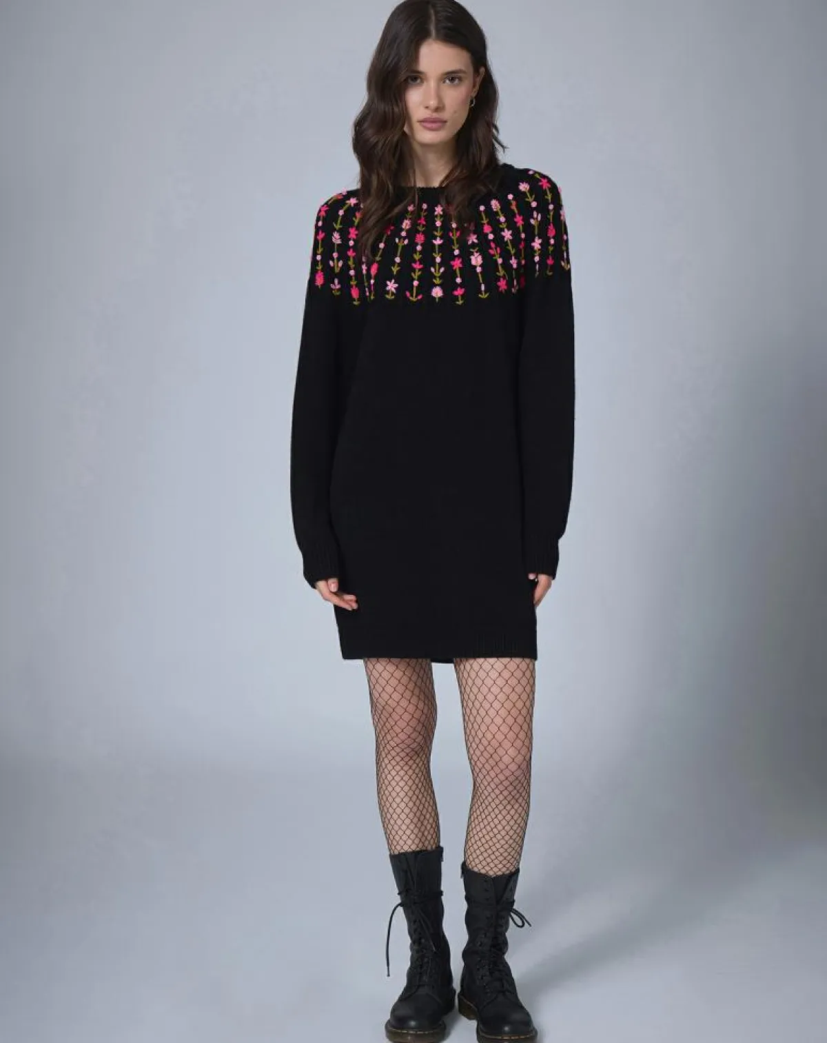 Manoush Robes|Robe en Laine mélangée Claudine noire