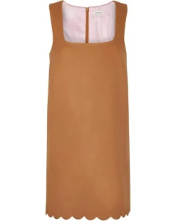 Manoush Robes|Robe en Laine mélangée Gabardine camel