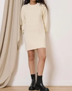 Garance Paris Robes|Robe en Laine mélangée Tiphaine écrue