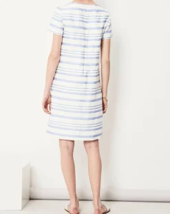 Paule Ka Robes|Robe en Lin mélangé Nina blanc/lavande