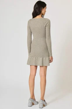 Manoush Robes|Robe en maille Starlette argentée