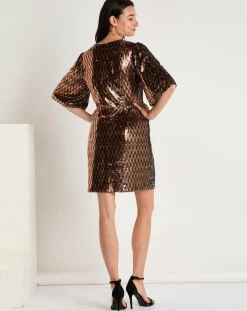 See u Soon Robes|Robe en sequins Louisa café