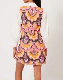 Manoush Robes|Robe en Velours côtelé Fall imprimée rose/multicolore