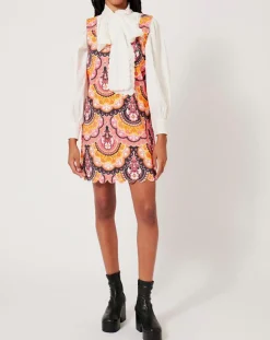 Manoush Robes|Robe en Velours côtelé Fall imprimée rose/multicolore