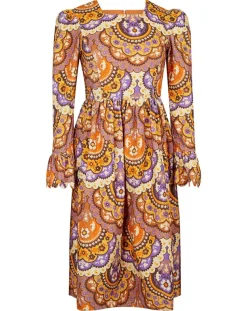 Manoush Robes|Robe en Velours côtelé Fall imprimée violet/multicolore