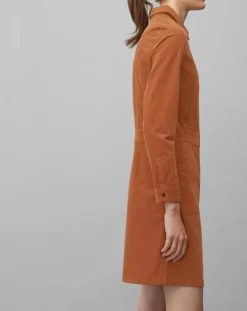 Marc O'Polo Robes|Robe en Velours Milleraies marron