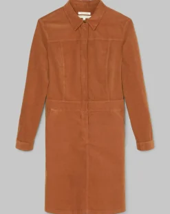 Marc O'Polo Robes|Robe en Velours Milleraies marron