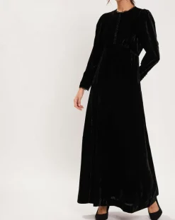 Manoush Robes|Robe en Velours satiné Princesse noire