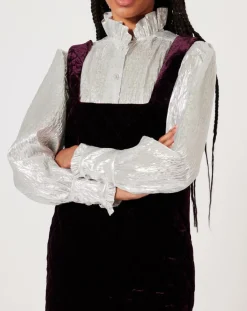 Manoush Robes|Robe en Velours satiné Princesse cerise noire