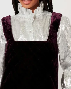 Manoush Robes|Robe en Velours satiné Princesse cerise noire