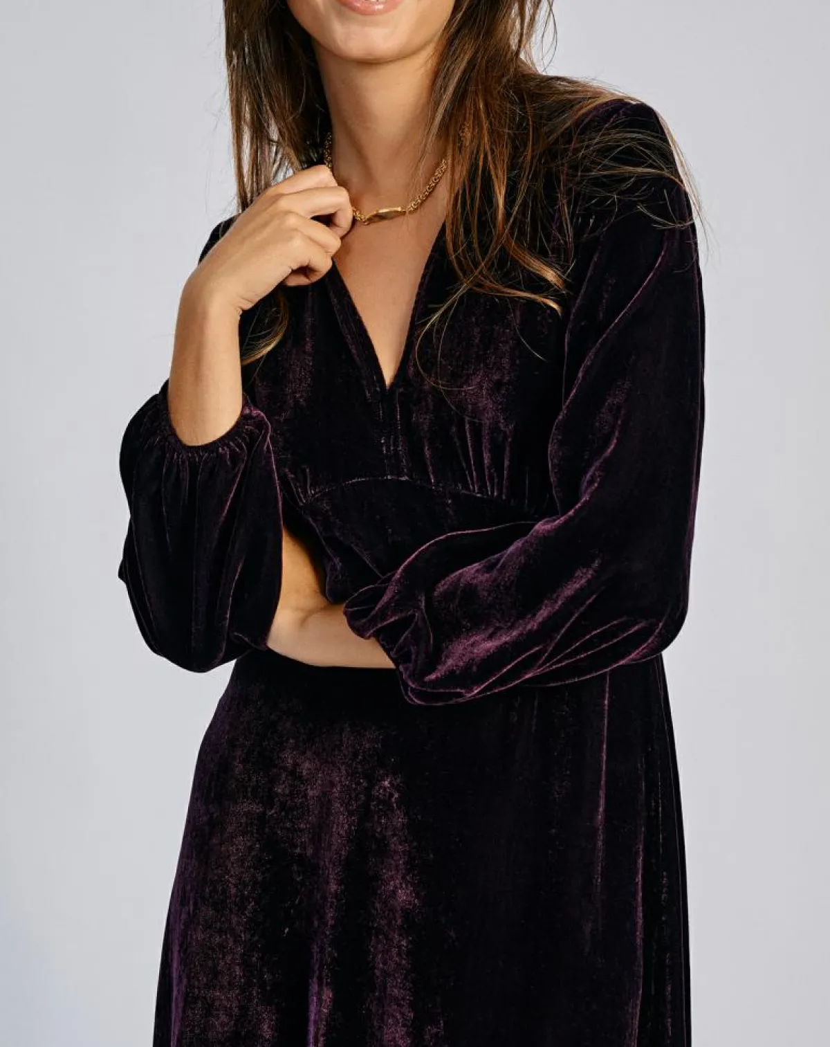 Lauren Vidal Robes|Robe en Velours Solo violette