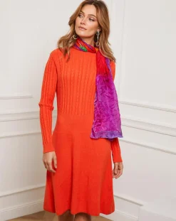 Fleur de cachemire Robes|Robe Eve orange