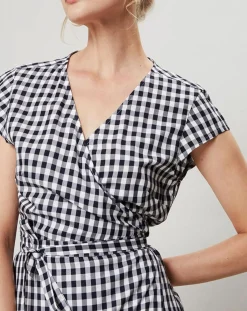 J.Crew Robes|Robe Fabrizia Vichy bleu/blanc